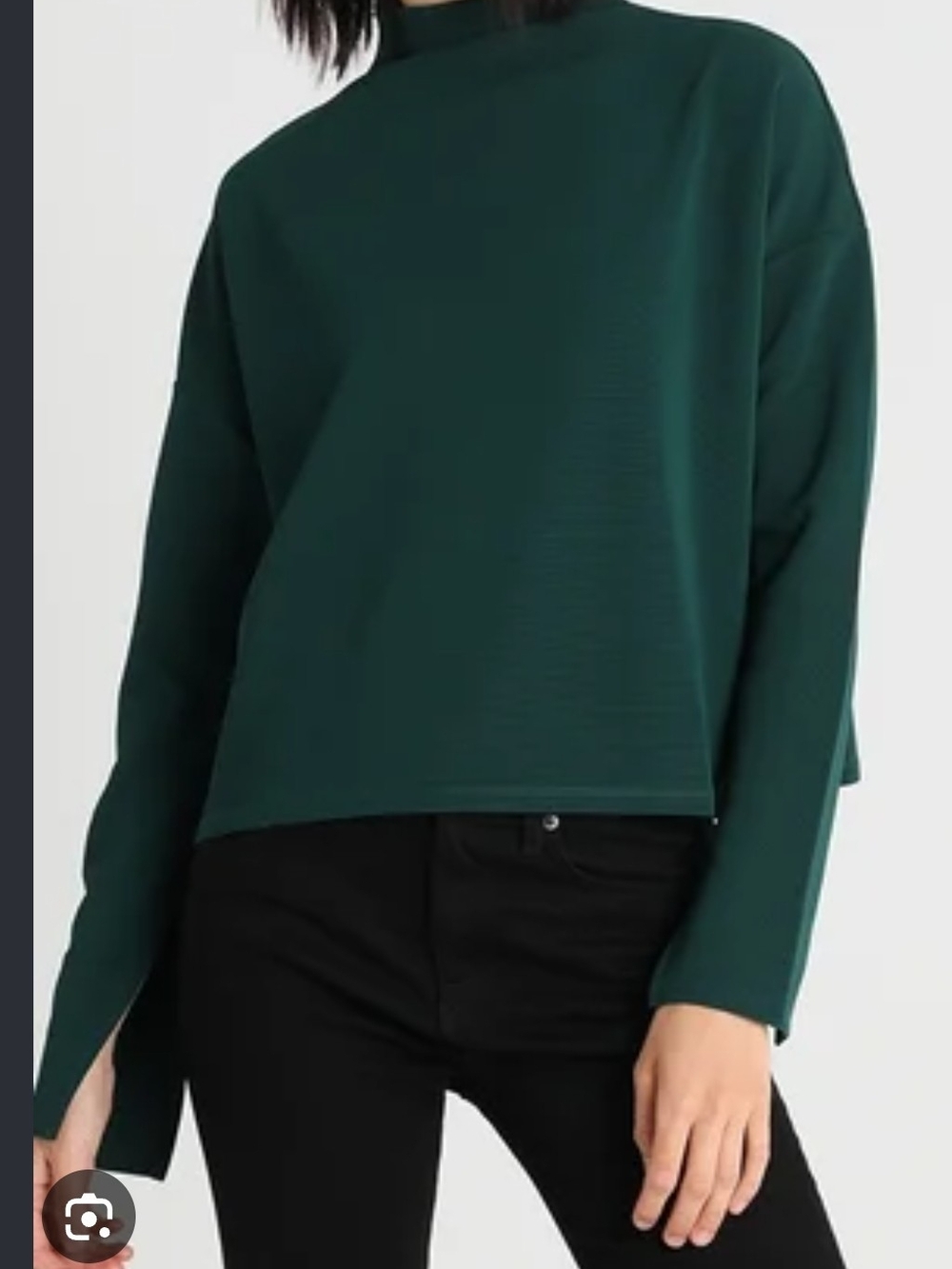 Noisy may Dark Green Ribbed Top